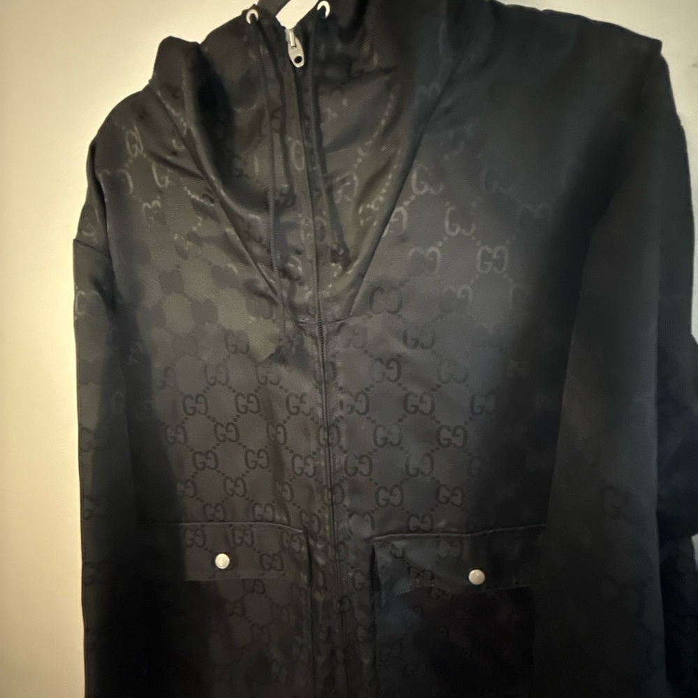 Gucci Monogram Black Windbreaker Jacket